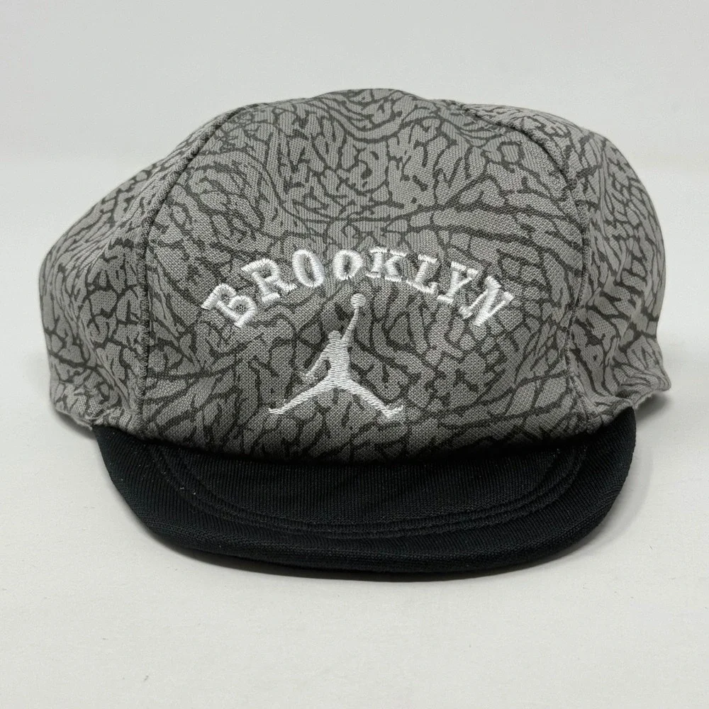 Jordan Brooklyn Elephant Print Grey Black Infant Hat Cap 12M Jumpman 7993-023‎